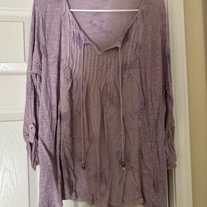 Bandolino Light Purple Women's Blouse with Pleats